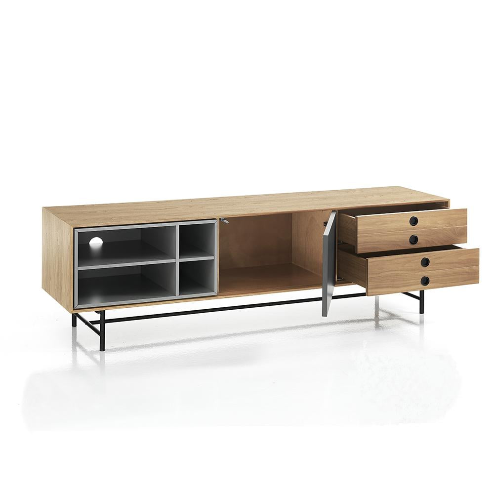 Mobile porta tv moderno con cassetti e vani in legno cm 170x40x51h - vari colori - immagine 2
