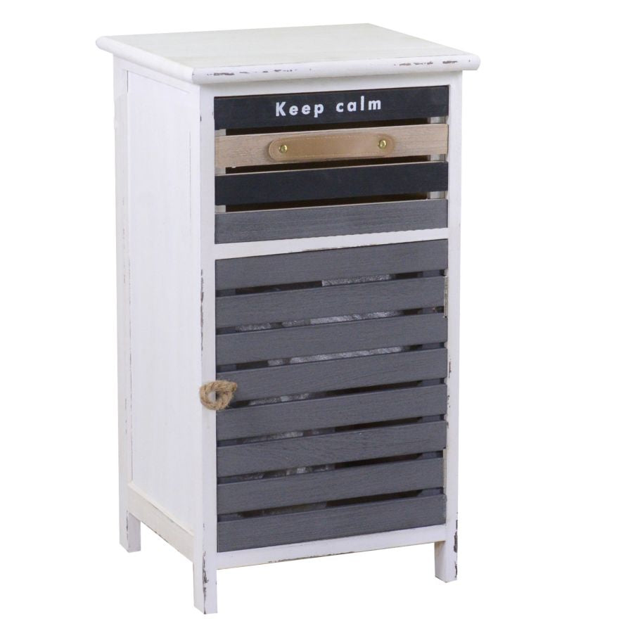 Mobiletto in legno con cassetto e anta stile country cm 33x30x60h