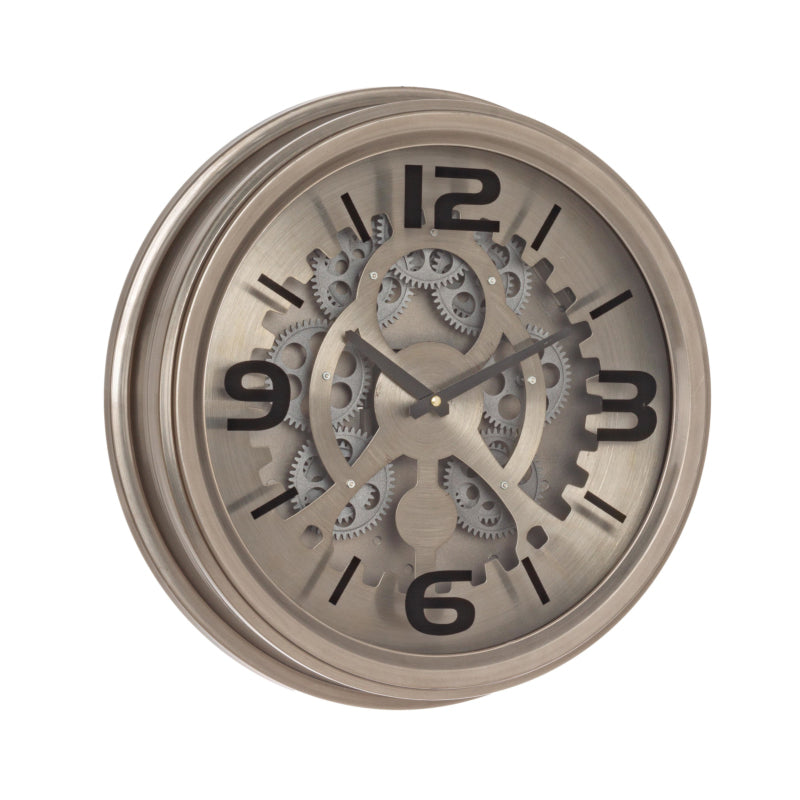 Engrenage Bronze - Orologio da muro tondo industrial in metallo cm Ø 42x8