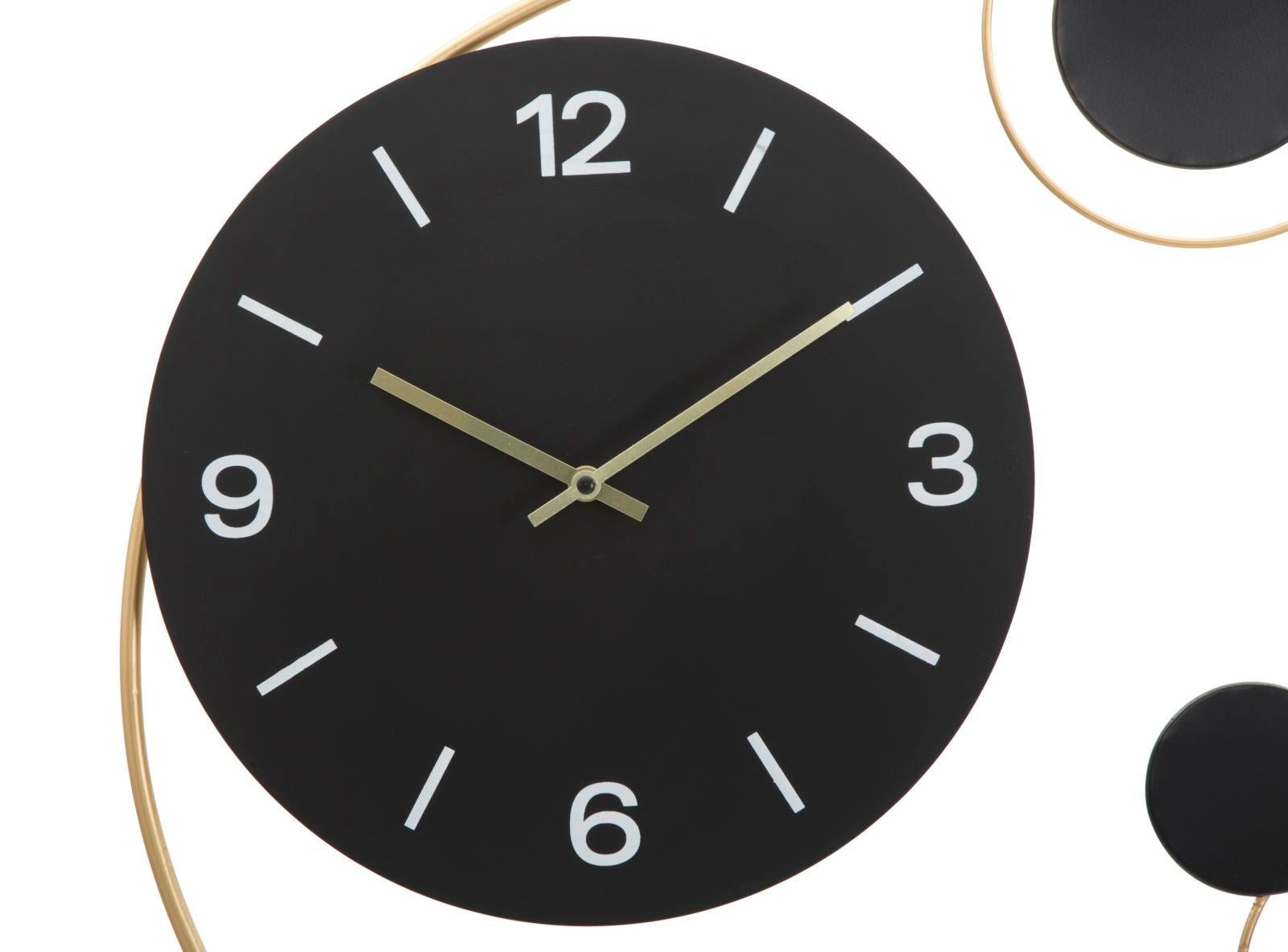 Orologio moderno in metallo e legno colore oro e nero cm 57x4x60h - immagine 2