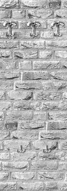 Pannello appendiabiti da parete in legno fantasia con 5 ganci cm 46x125