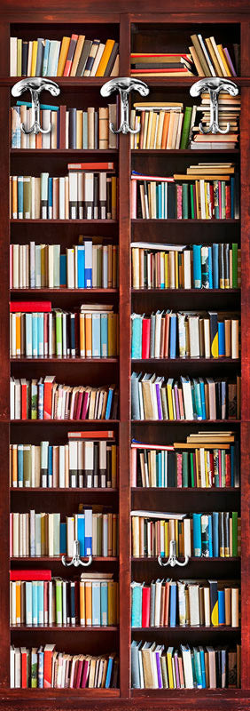 Pannello appendiabiti da muro moderno in legno modello libreria cm 46x125