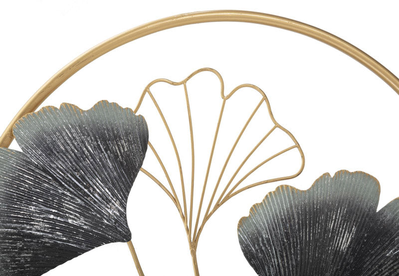 Pannello decorativo rotondo in metallo 3D con fiori cm Ø 45x3 - immagine 2