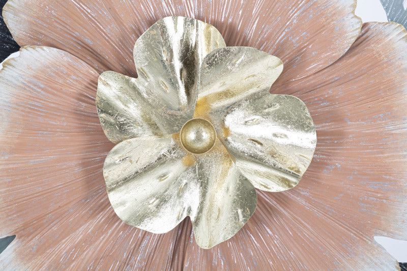 Pannello design da ingresso in metallo 3D con fiori cm 93x7x53h - immagine 2