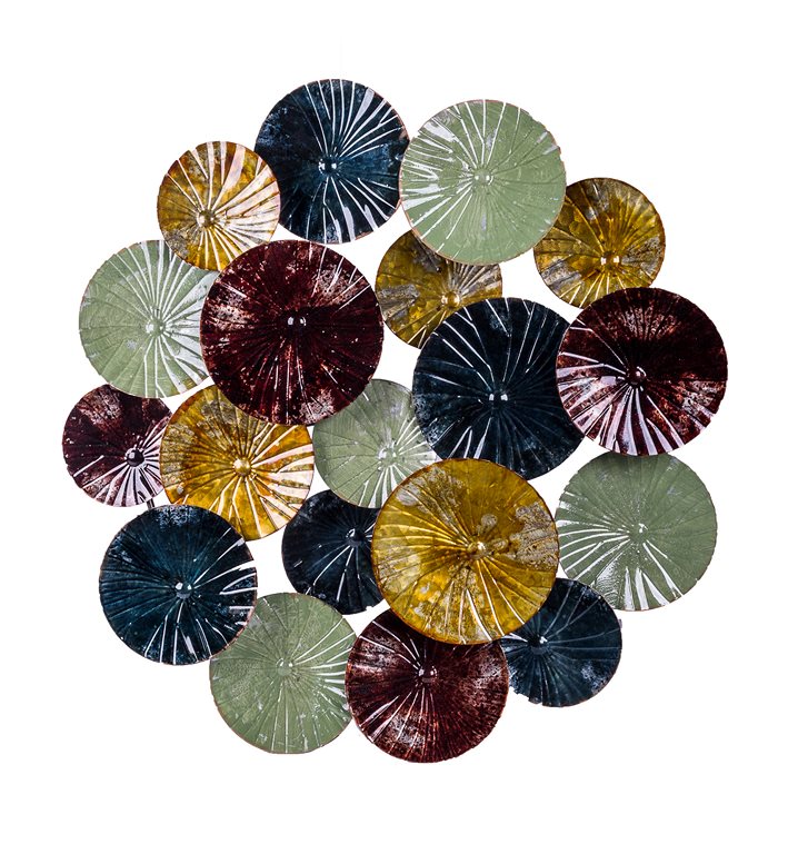 Pannello decorativo da muro in metallo colorato cm 60x60h