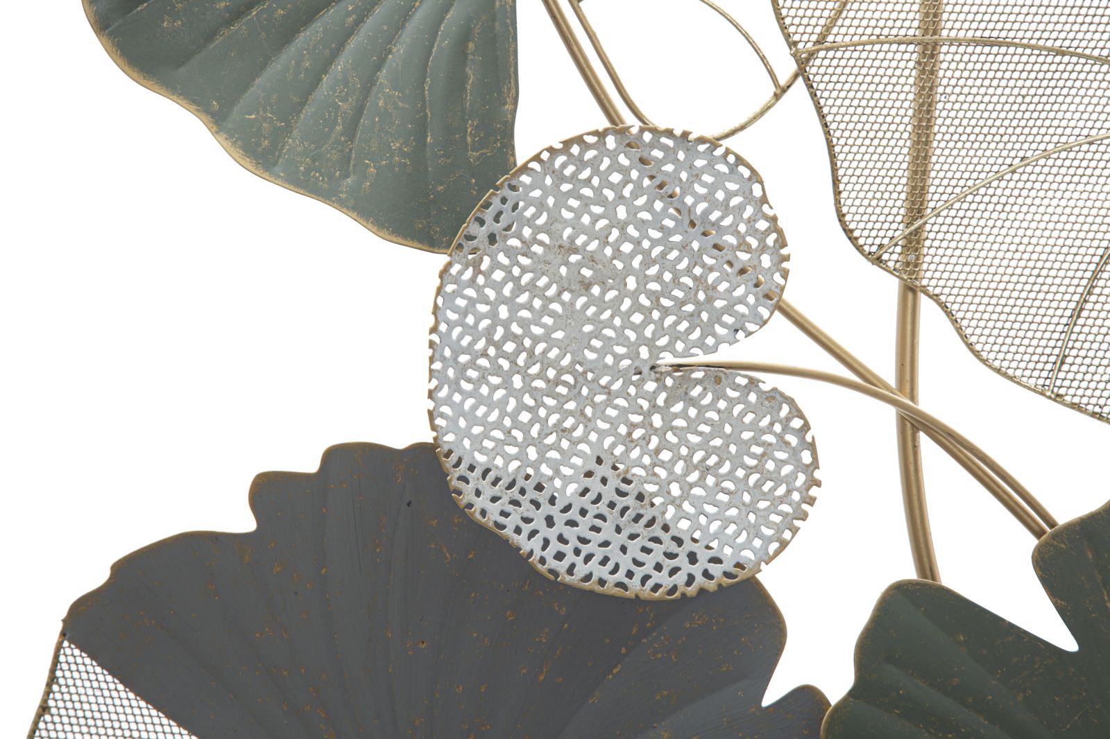 Pannello verticale decorativo foglie di loto in metallo 3D cm 70x7x108h - immagine 2