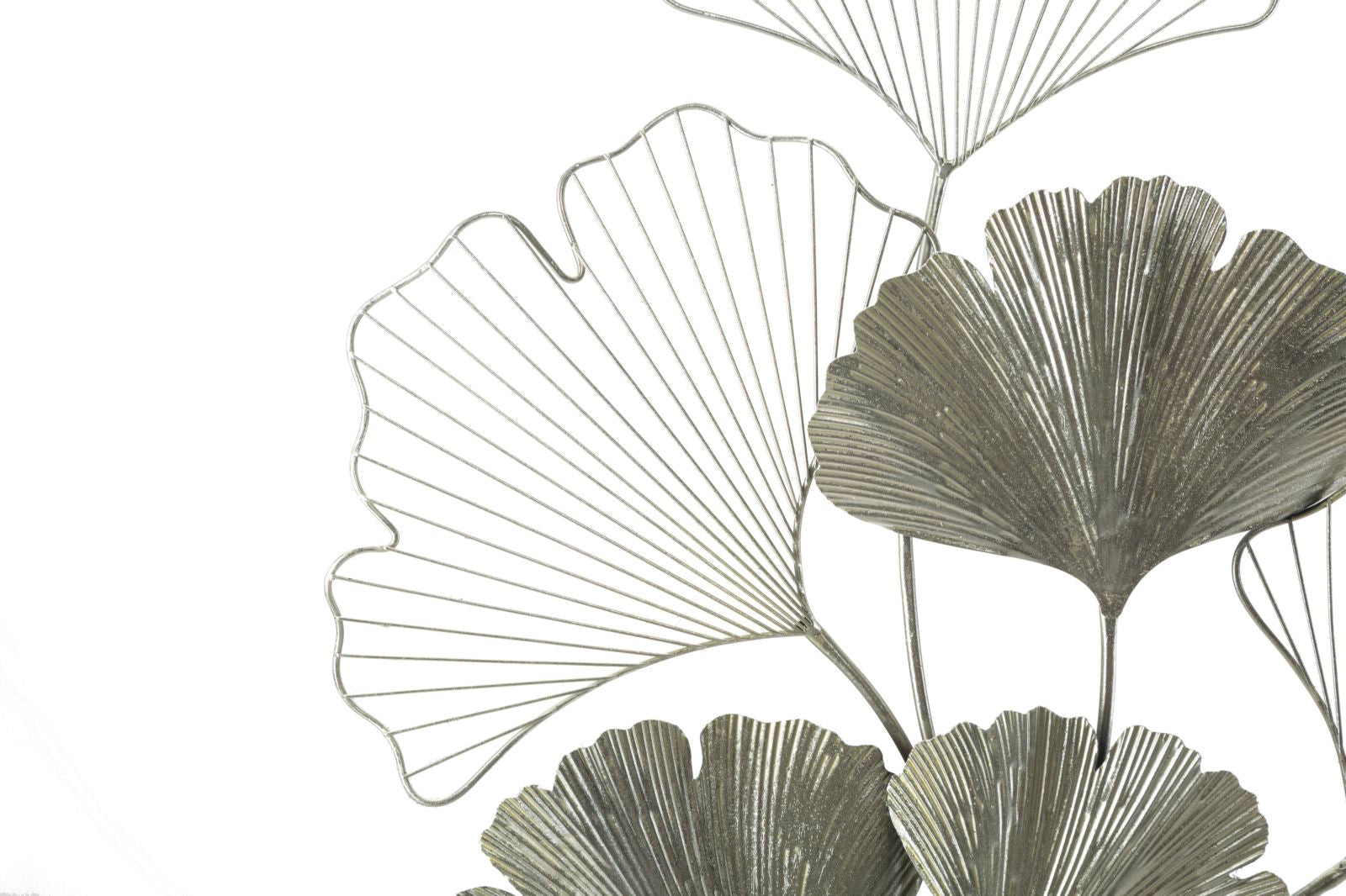 Pannello decorativo con foglie in metallo colore argento cm 62x4x86h - immagine 2