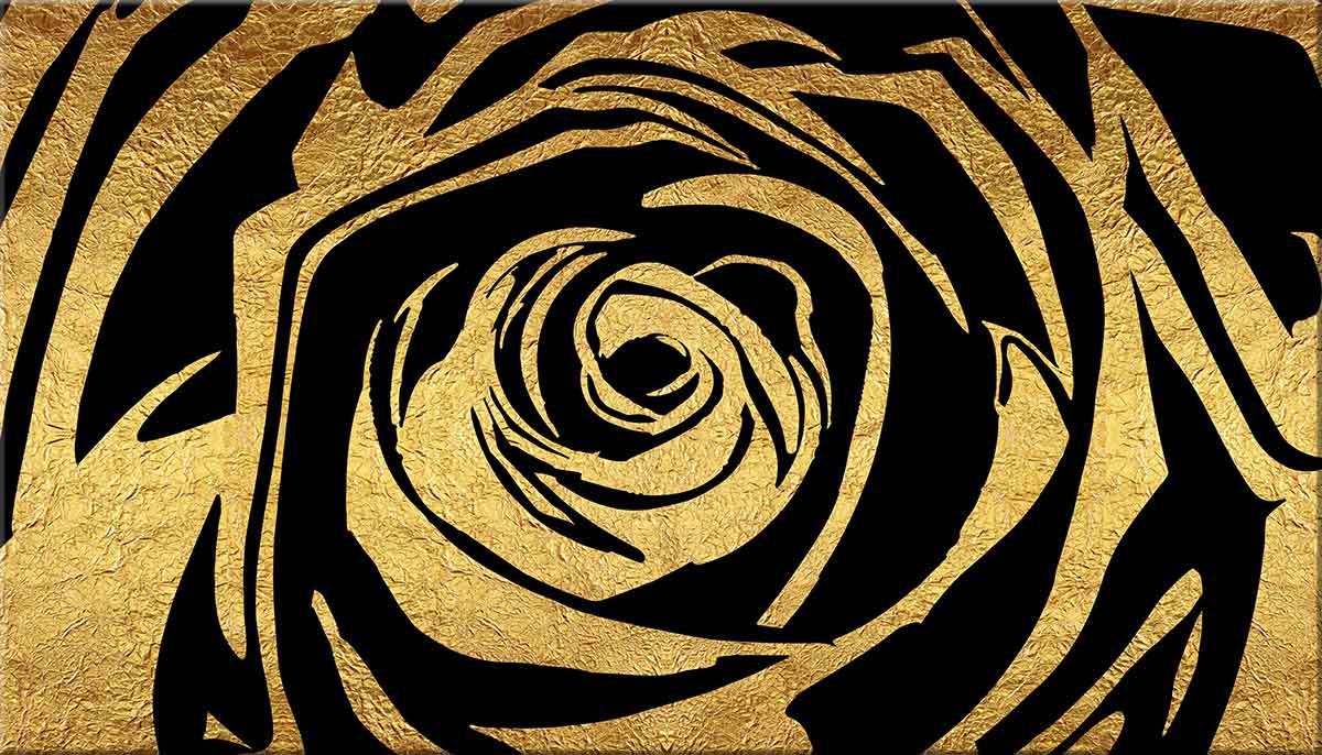 Pannello quadro design moderno rosa oro e nero stampa su tela - varie misure