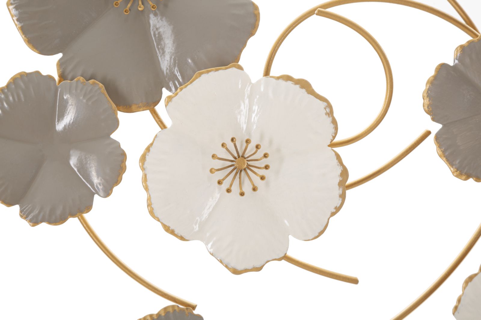 Decorazione da muro moderna in metallo 3D con fiori 63x5x67h - immagine 2