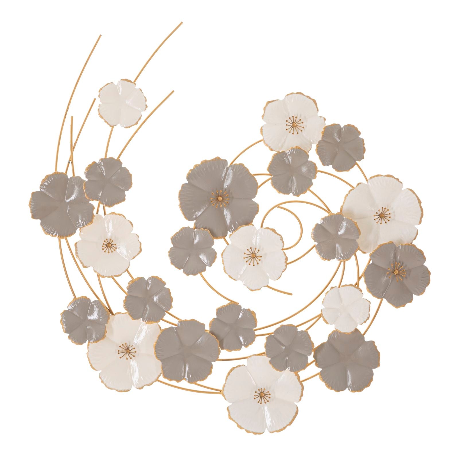 Decorazione da muro moderna in metallo 3D con fiori 63x5x67h