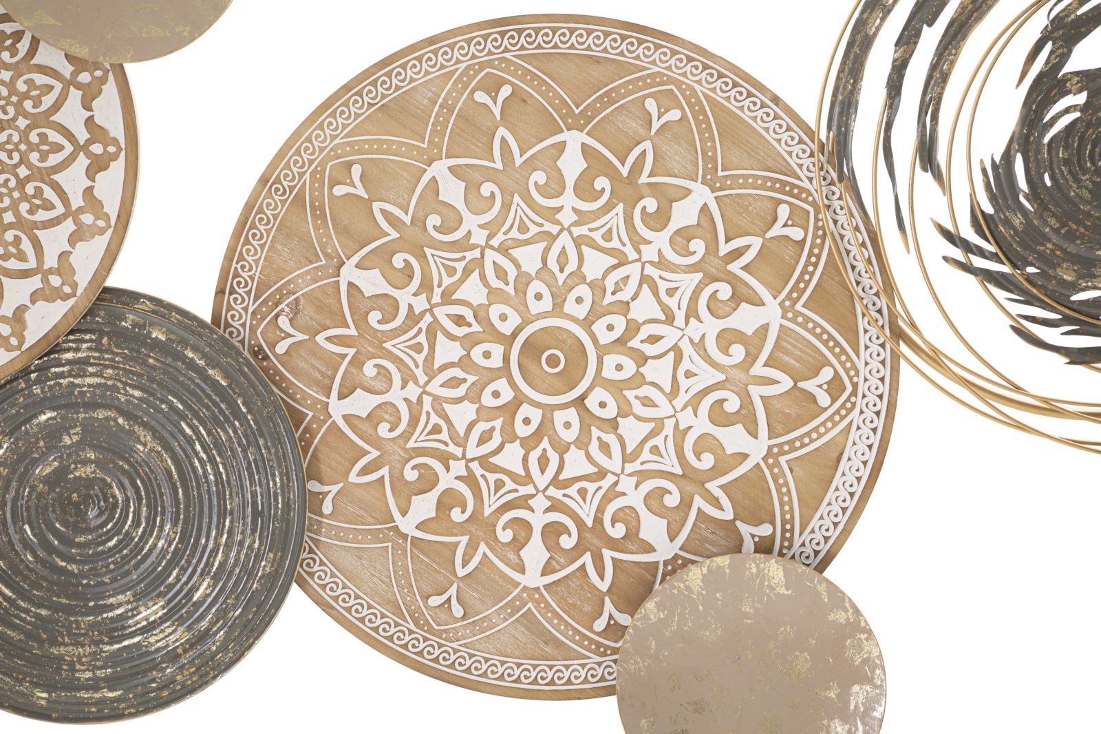 Pannello decorativo in metallo e legno da parete design astratto cm 167x8x80 - immagine 2