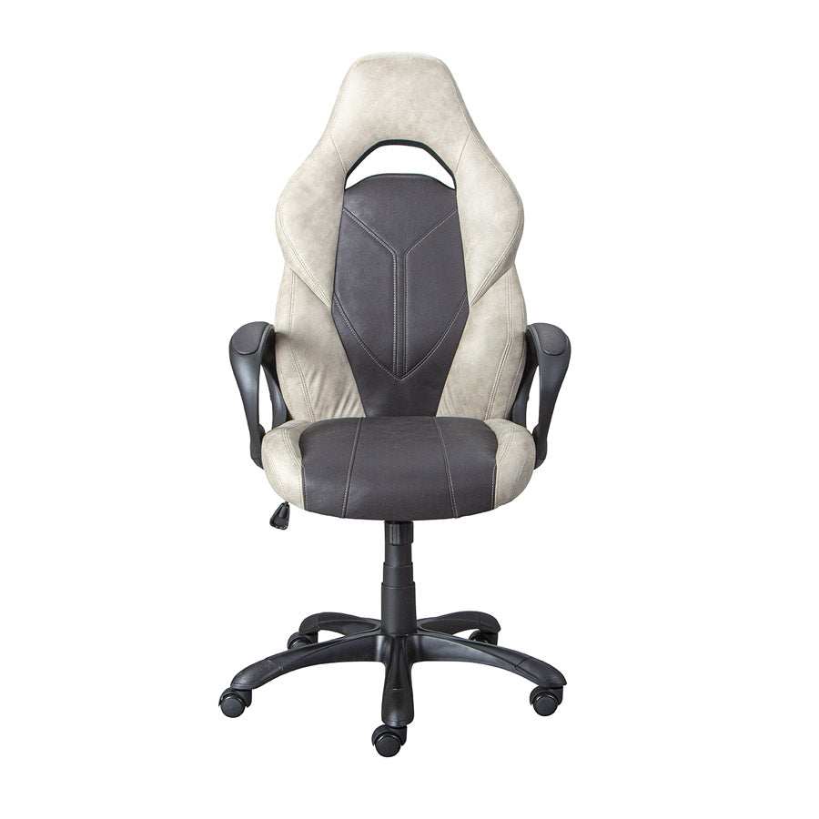 Walton - Poltrona direzionale da ufficio in similpelle grigio chiaro e scuro cm 65x65x118/128h - immagine 2