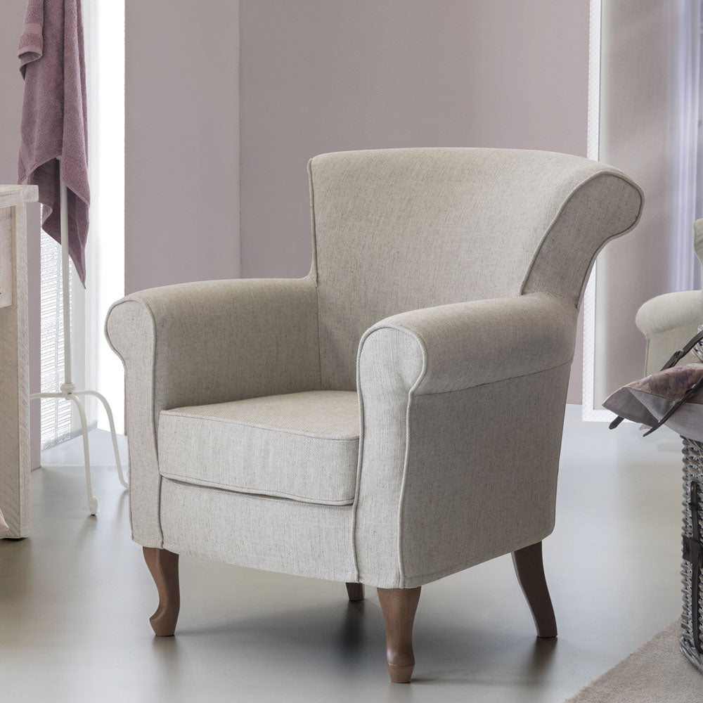 Nada - Poltrona classica imbottita per camera o salotto cm 78x78x88h - vari colori