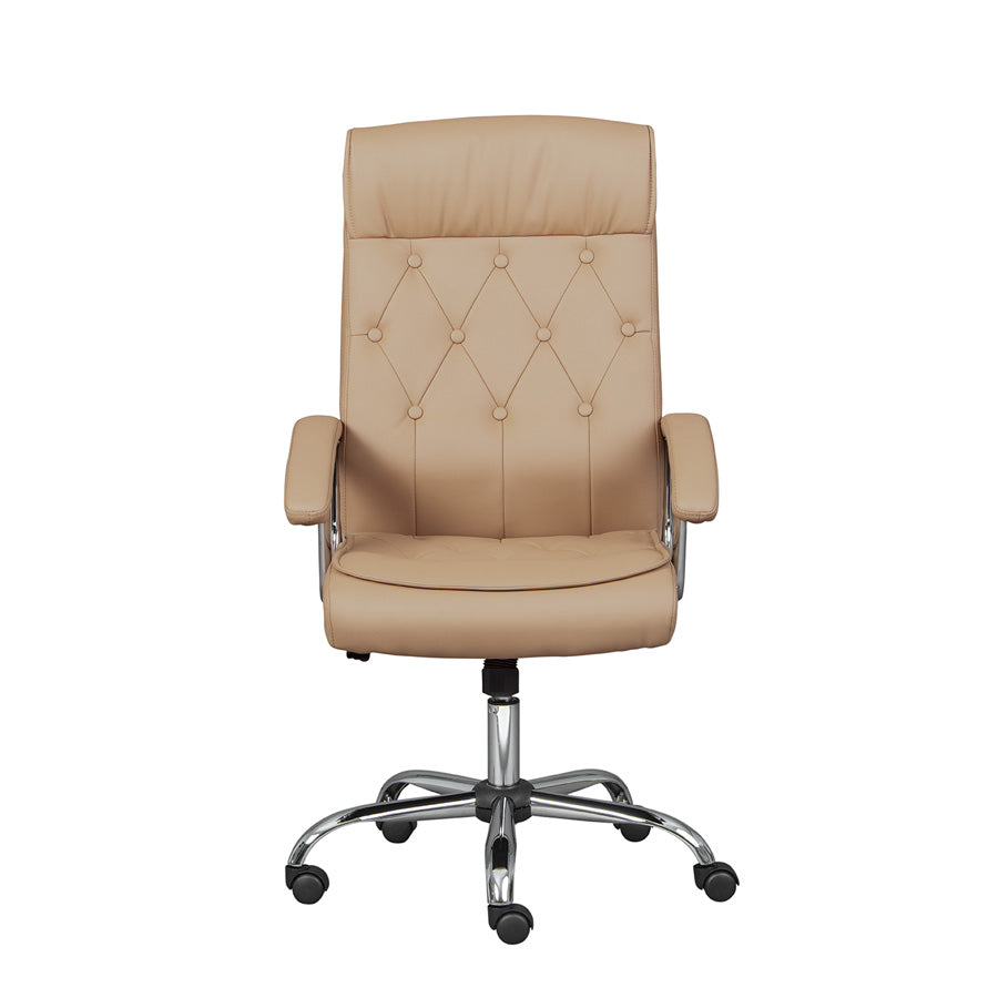 Ravie - Poltrona da ufficio direzionale similpelle beige cm 64x72x114/124h - immagine 2