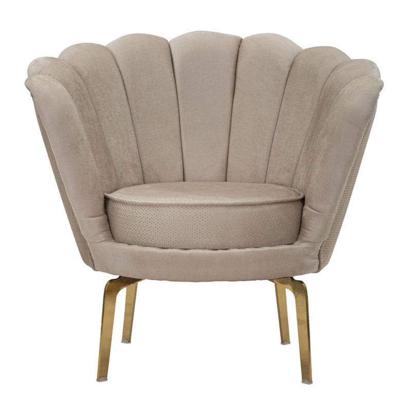 Poltrona design a fiore da salotto in tessuto e metallo dorato cm 83x76x78h - vari colori - immagine 2