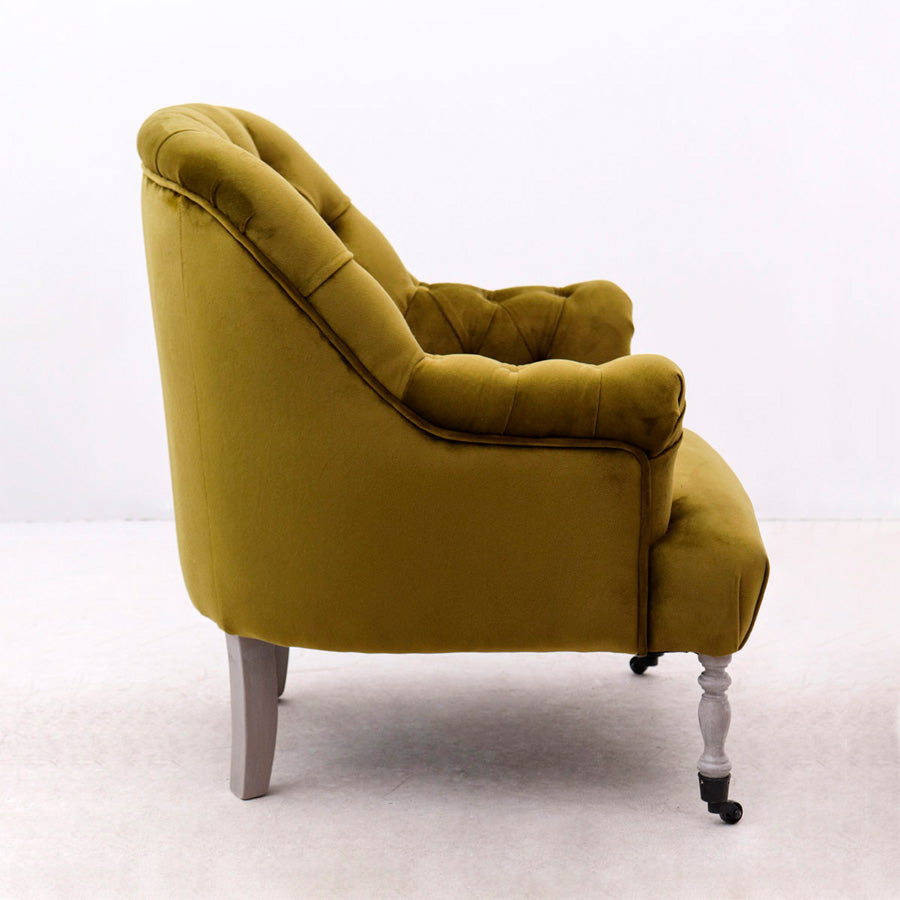 Poltrona da camera in velluto con gambe in legno massello cm 70x70x82h - vari colori - immagine 2