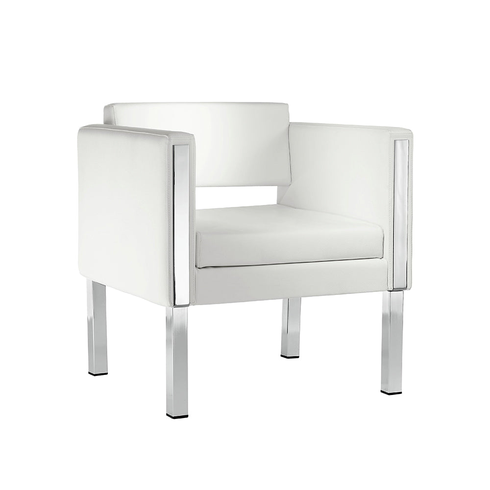 Divano 2 posti moderno rivestito in ecopelle struttura in metallo cromato cm 122x61x72h - vari colori - immagine 2