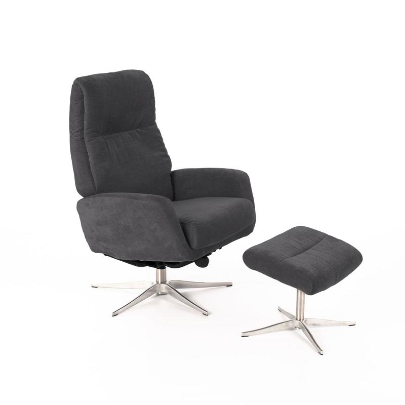 Poltrona con poggiapiedi schienale reclinabile in velluto cm 76x61x90h - vari colori