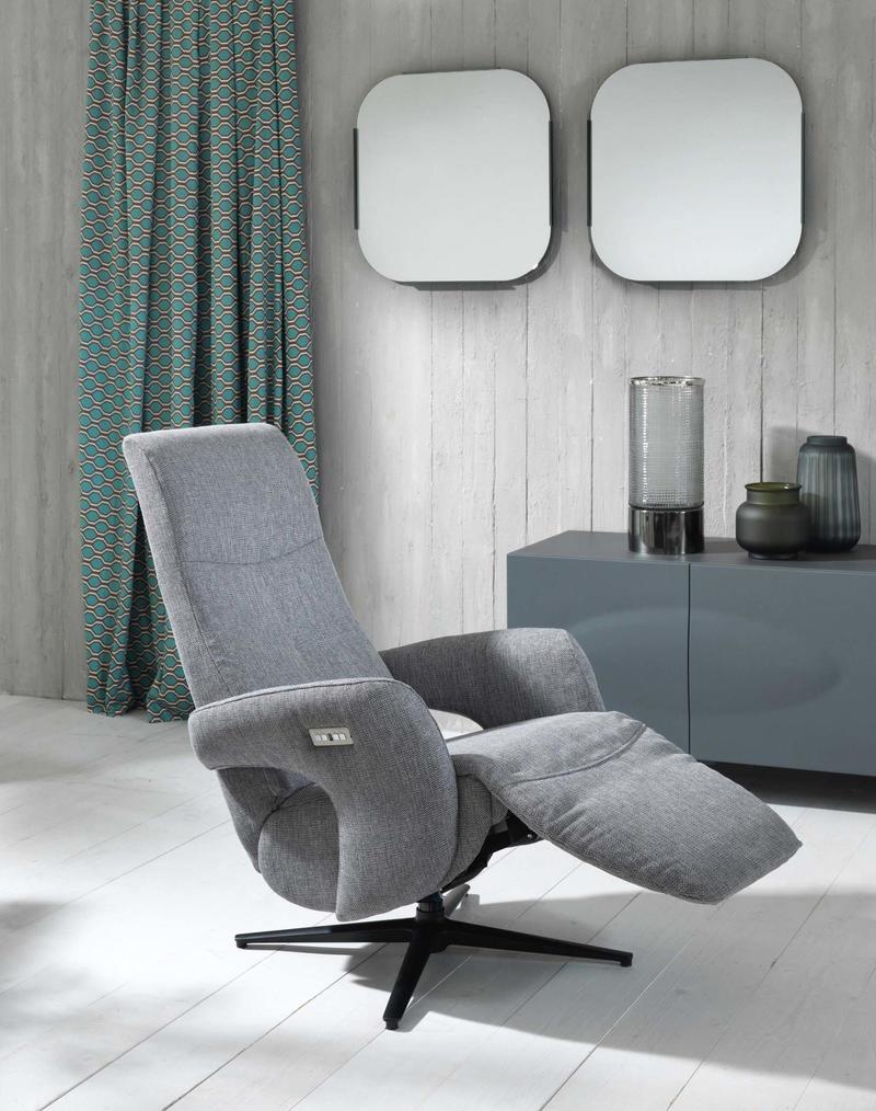 Poltrona relax moderna motorizzata rivestita in tessuto cm 87x82x115h - vari colori - immagine 2