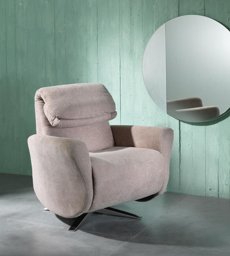 Poltrona relax da salotto moderna reclinabile cm 78x76/86x84/111h - vari colori