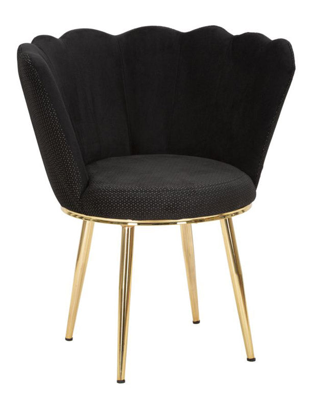 Poltroncina modello fiore in tessuto e gambe dorate cm 70x63x83h - vari colori