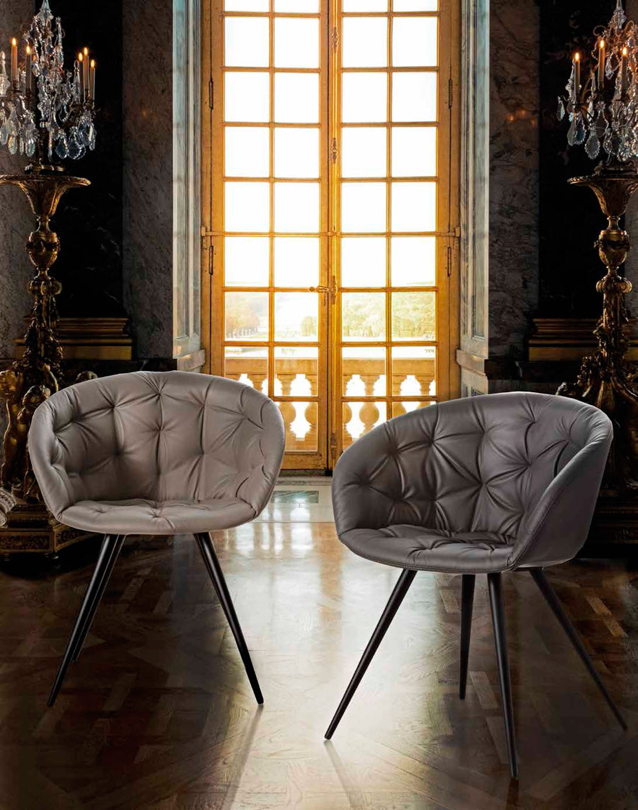 Cabiria 4G - Poltroncina sedia moderna in ecopelle cm 61x52x80h - vari colori