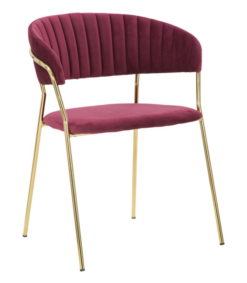 Poltroncina da salotto in metallo colore oro e velluto colore verde cm 58x55x76h - immagine 2