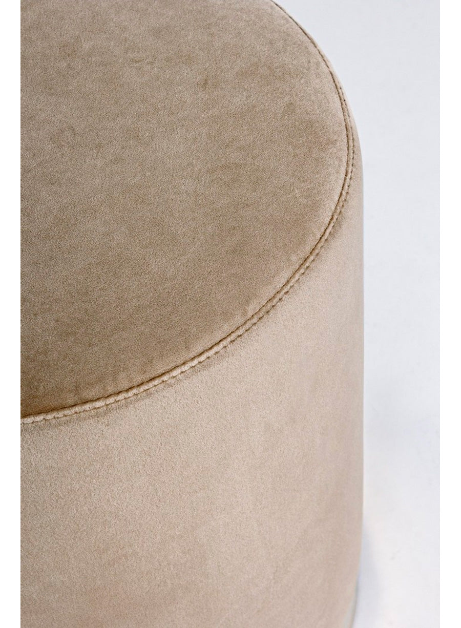 Set da 2 Pouf tondo in velluto base in acciaio dorato stile moderno cm Ø 35x40h - vari colori - immagine 2