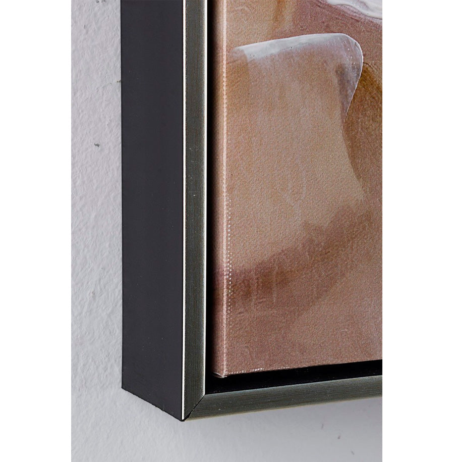 Dipinto con rose su tela design moderno struttura in legno e cornice nera cm 72x4x72h - immagine 2