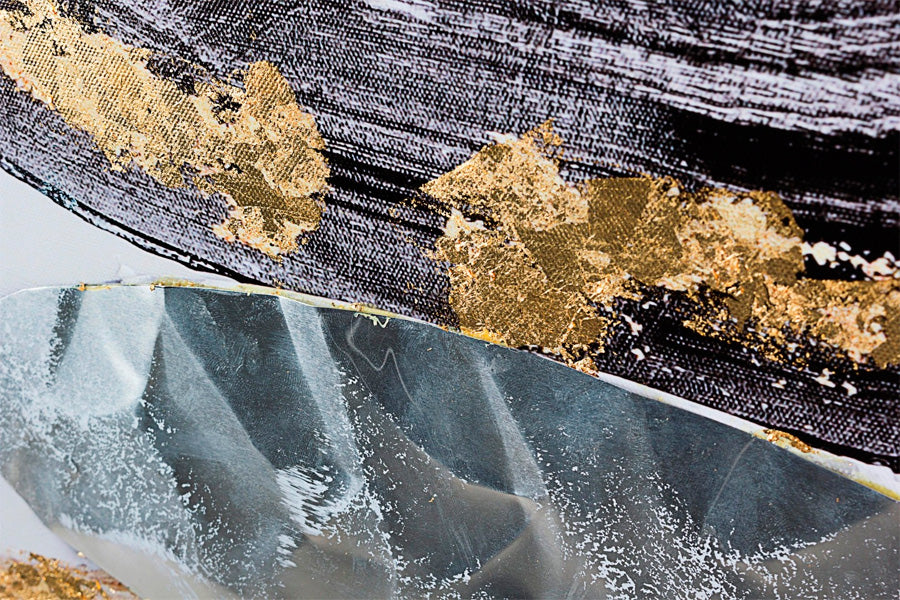 Quadro moderno su tela trama astratta multicolor design moderno cm 70x3x140h - immagine 2