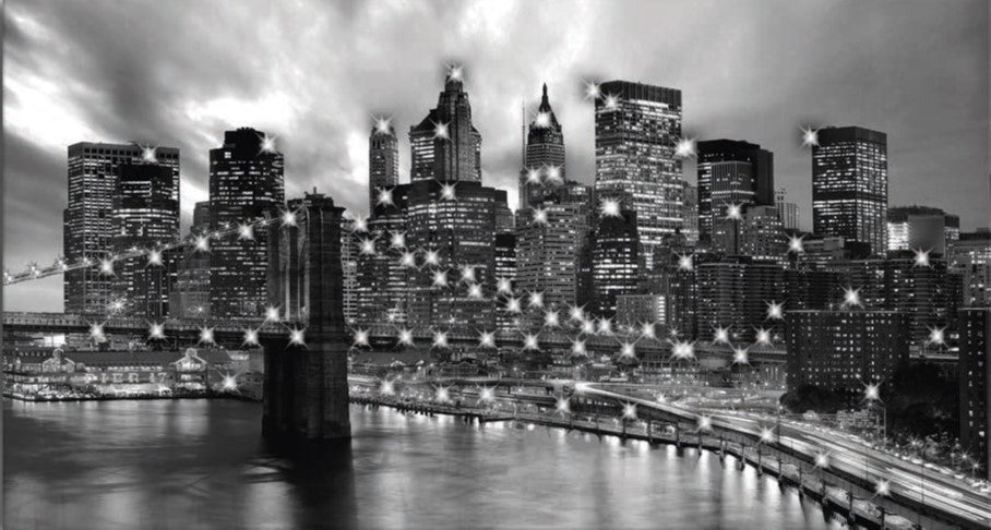 Quadro rettangolare moderno con cristalli stampa su tela in cotone - varie misure