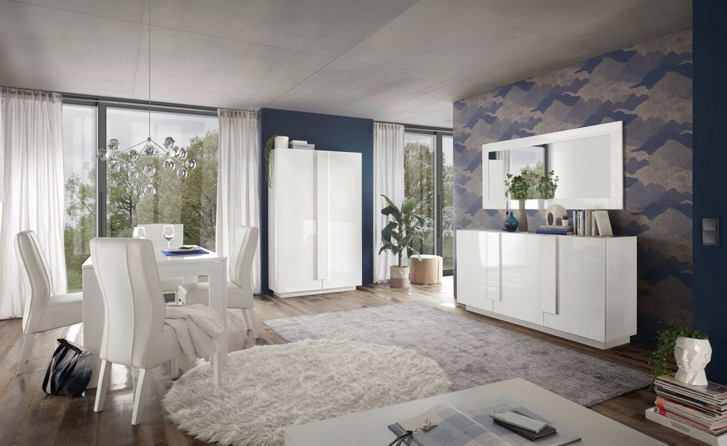 Safad - Sala completa da pranzo design moderno bianco lucido