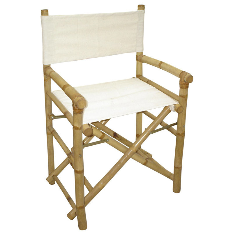 Sedia da regista in bambù e tela per esterno cm 58x44x88h