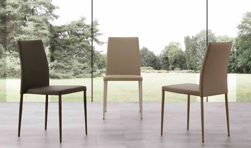 Naked - Set da 4 Sedia moderna in ecopelle struttura in metallo cm 44x56x89h - vari colori - immagine 2