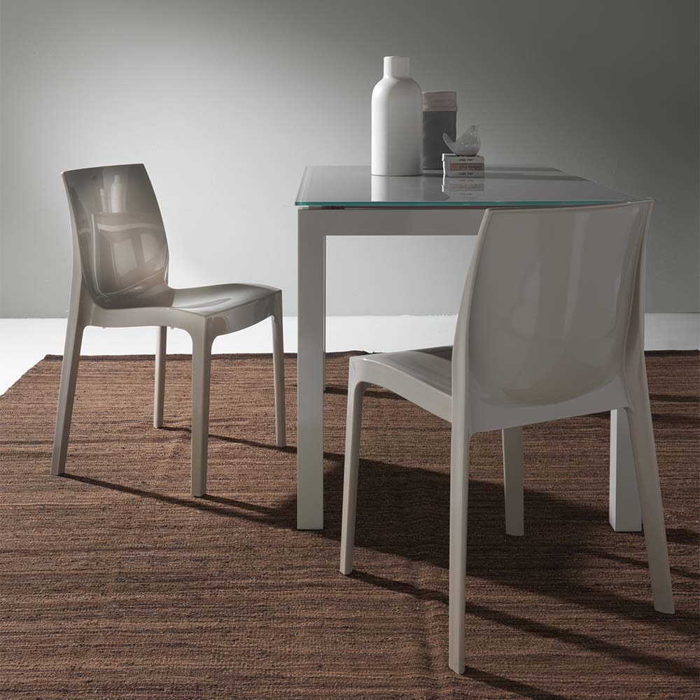 Falena - Set da 4 Sedia living moderna in polipropilene semilucido cm 43x51x81h - vari colori - immagine 2