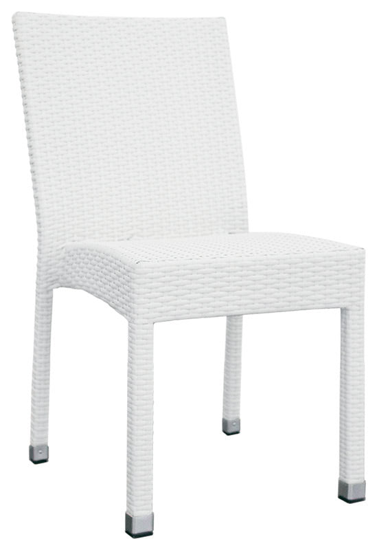 Set da 2 Sedia moderna rivestita in polietilene effetto rattan cm 44x44x85h - vari colori