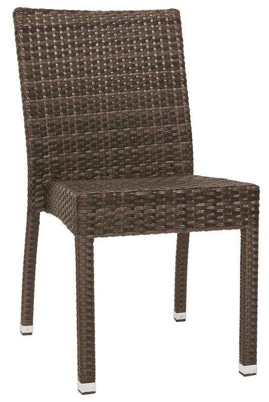 Set da 2 Sedia moderna rivestita in polietilene effetto rattan cm 44x44x85h - vari colori - immagine 2