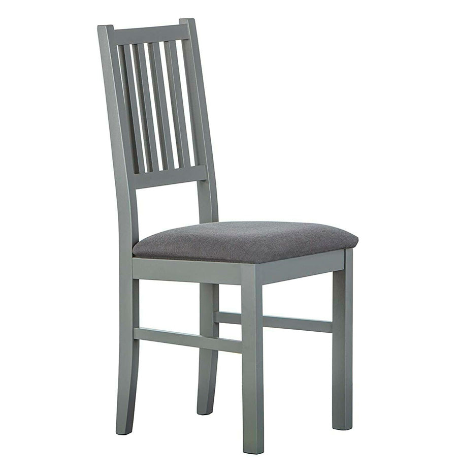 Adelasia - Set da 2 Sedia classica in legno massello grigio e tessuto cm 44x47x95h