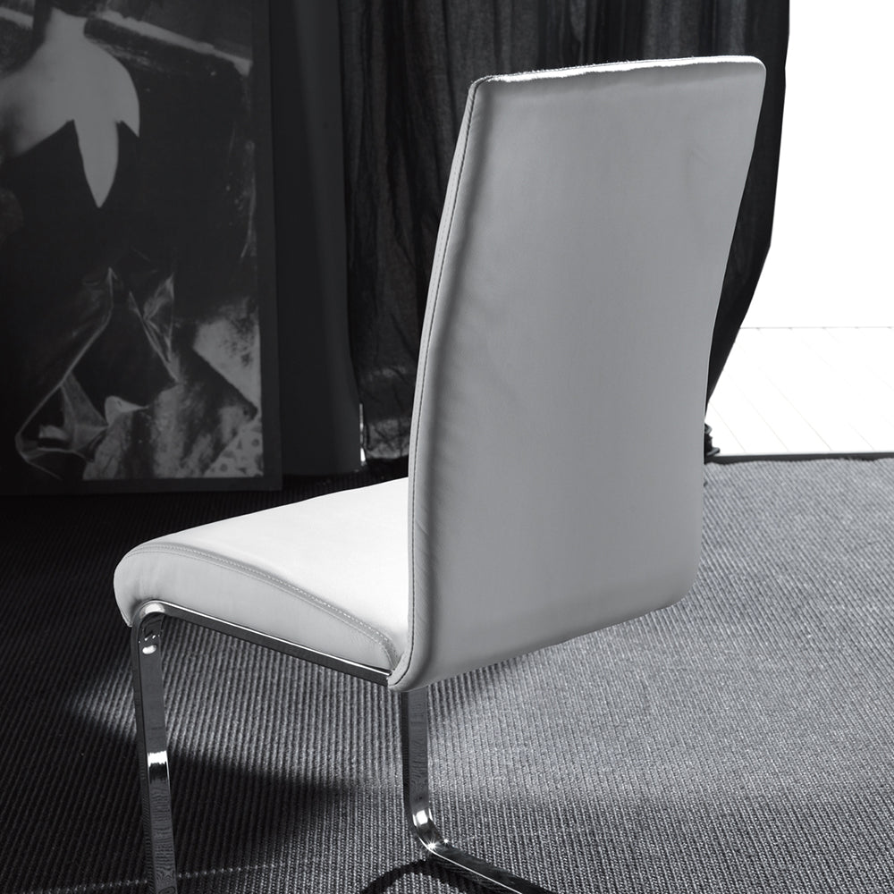 Kant - Set da 2 Sedia design in metallo cromato rivestita in ecopelle cm 43x55x97h - vari colori - immagine 2