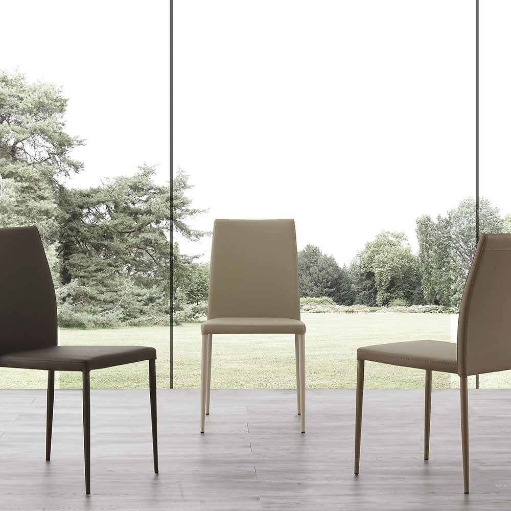 Naked - Set da 4 Sedia moderna in ecopelle struttura in metallo cm 44x56x89h - vari colori