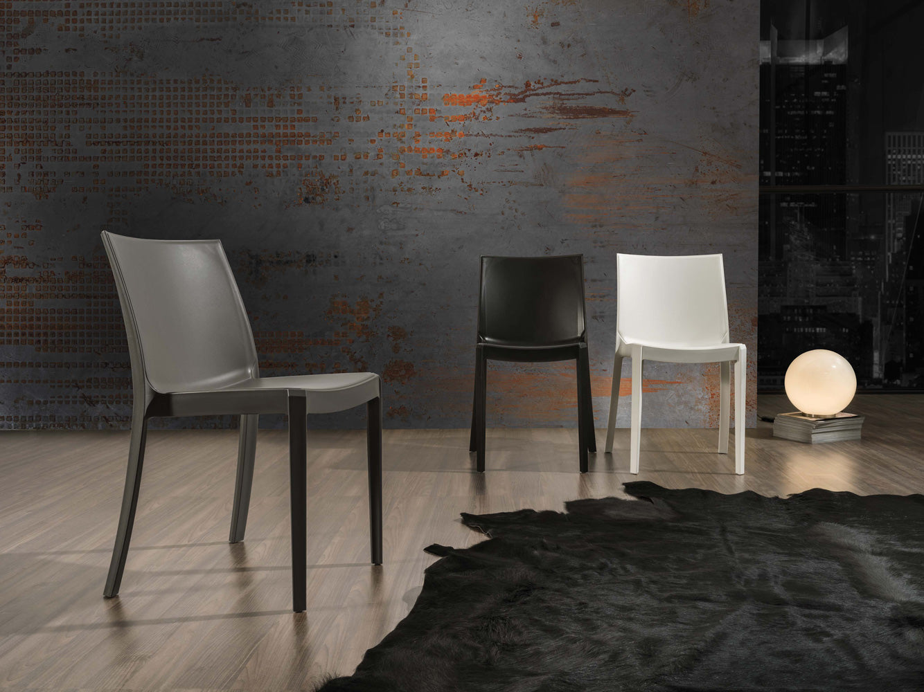 Penny - Set da 4 Sedia moderna in polipropilene per interno o esterno cm 42x54x81h- vari colori