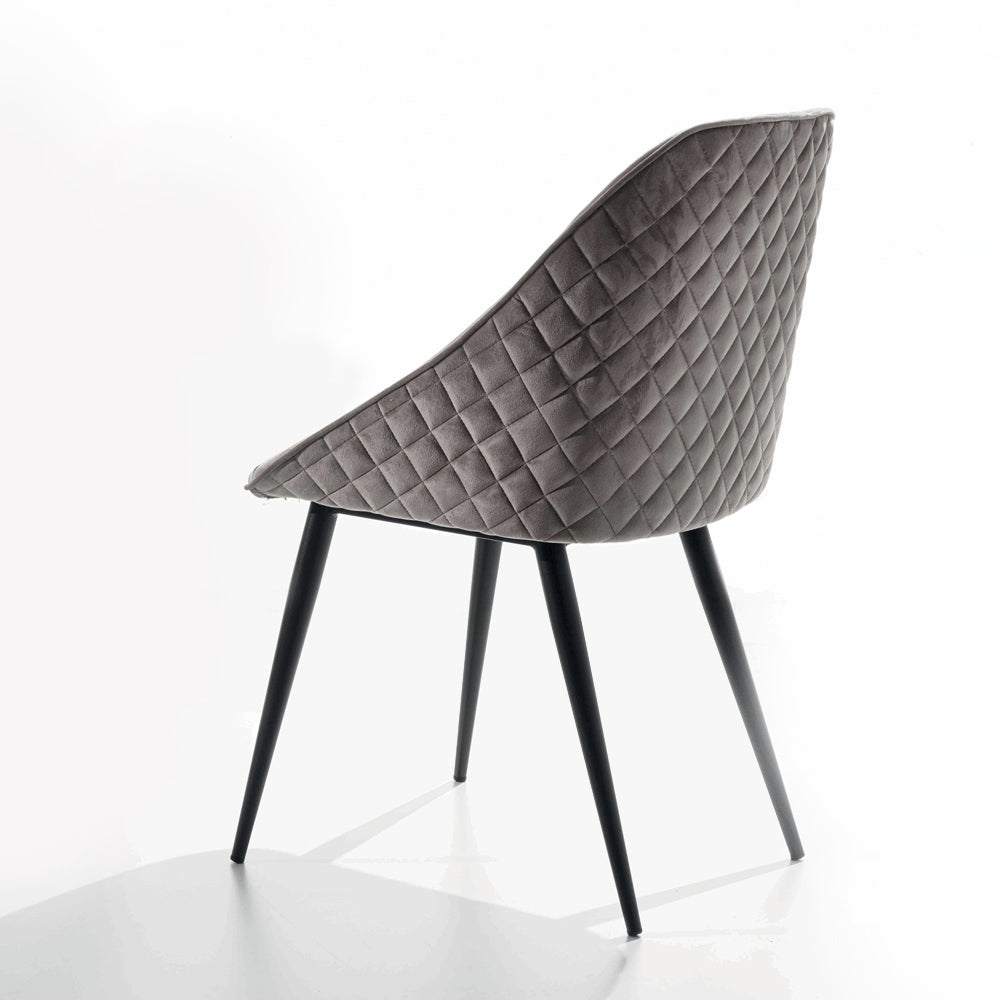 Tiffany - Set da 2 Sedia moderna rivestita in velluto antimacchia cm 52x57x83h - vari colori - immagine 2