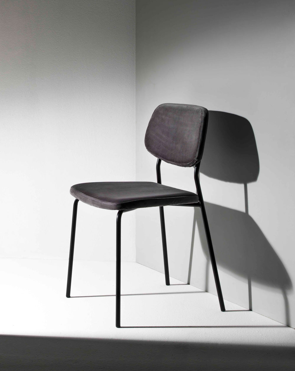 Ginger - Set da 2 Sedia living moderna in metallo e velluto cm 46x50x82h - vari colori