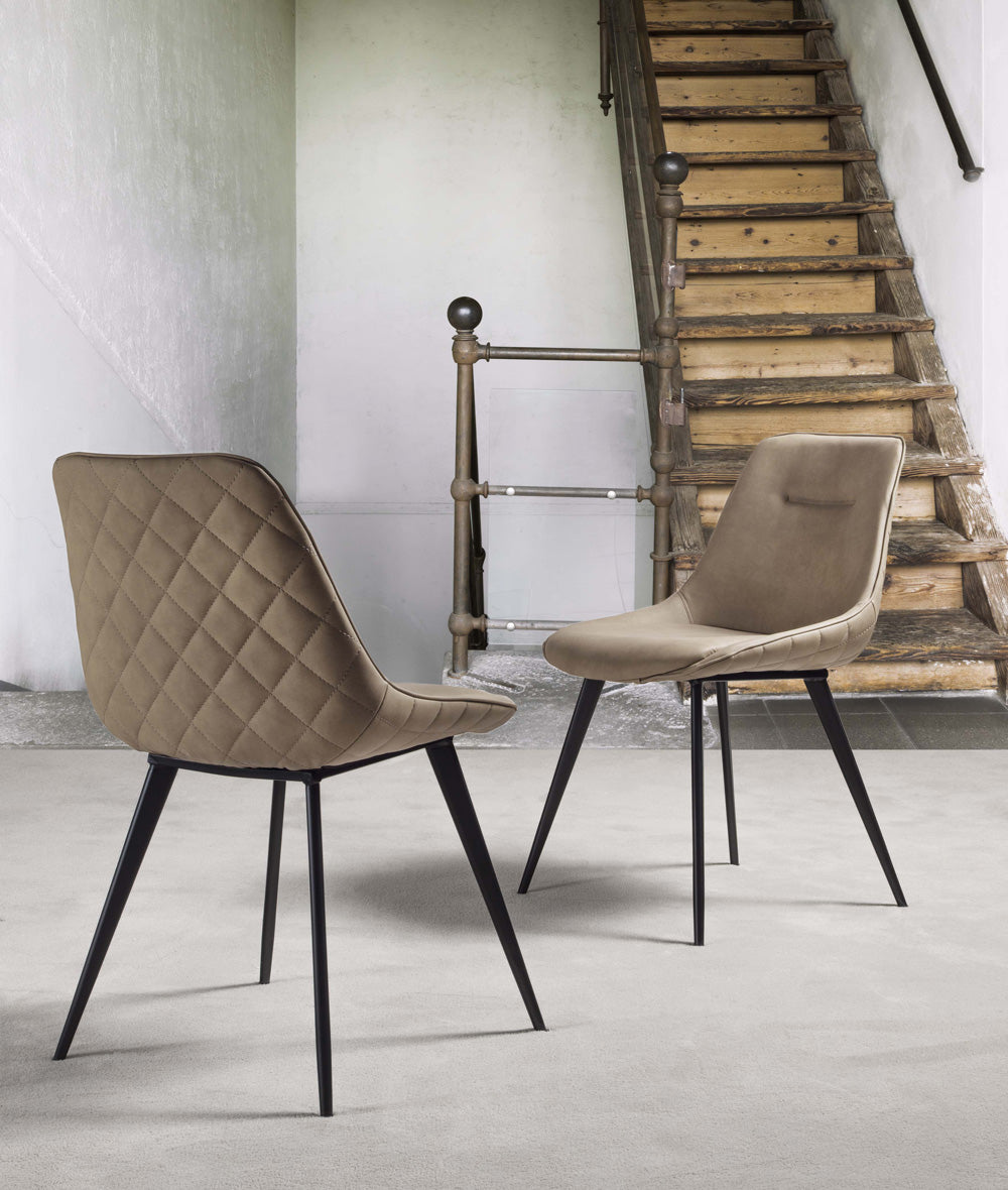 Norway - Set da 2 Sedia living moderna imbottita rivestita in ecopelle cm 50x59x81h - vari colori