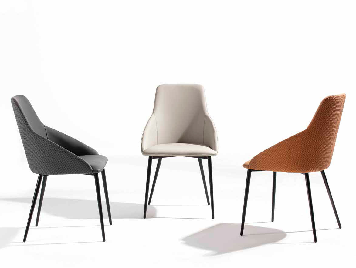 Roma - Set da 2 Sedia salotto in ecopelle gambe in metallo cm 52x57x88h - vari colori - immagine 2