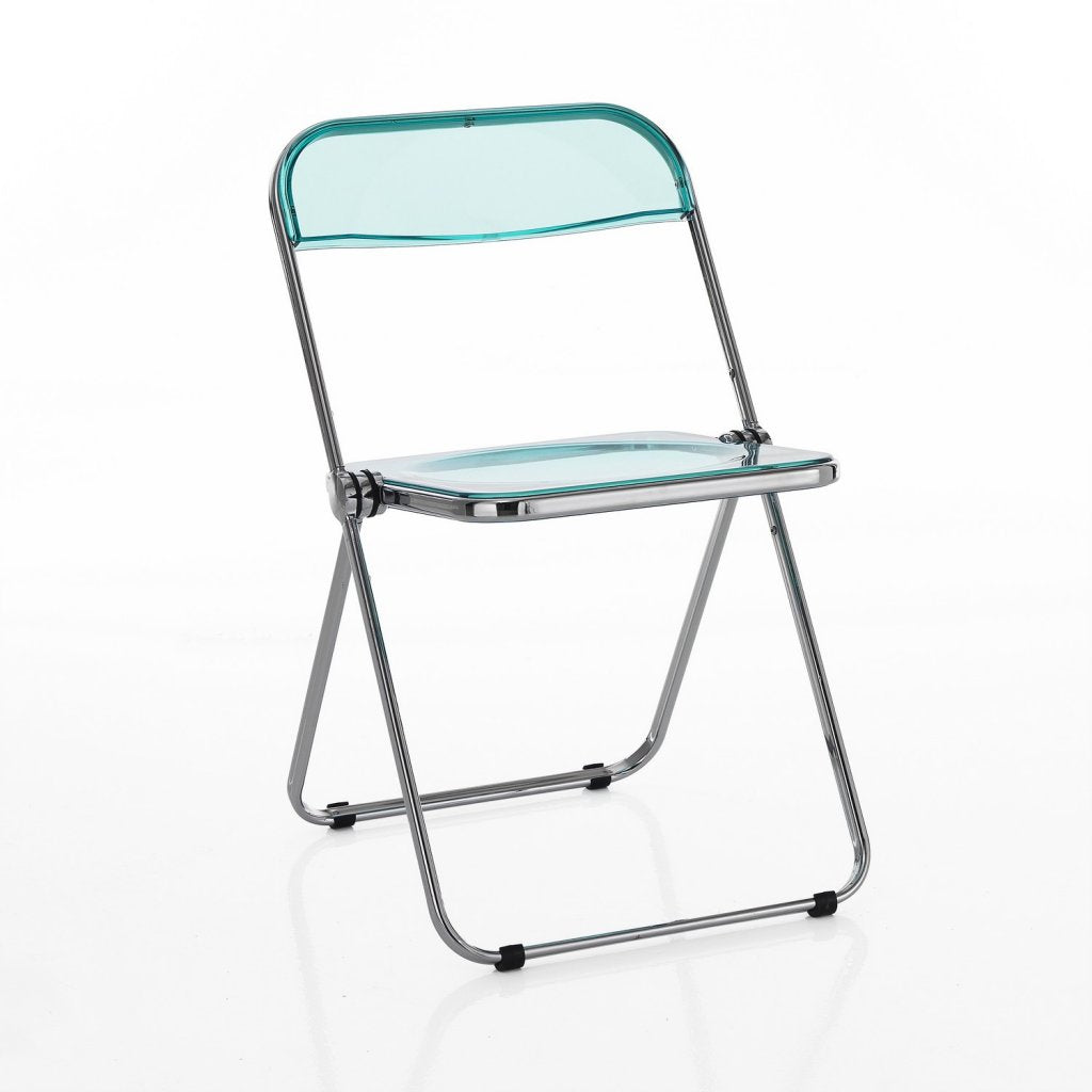Set da 4 Sedia pieghevole in metallo e policarbonato trasparente cm 48x48x75h - vari colori