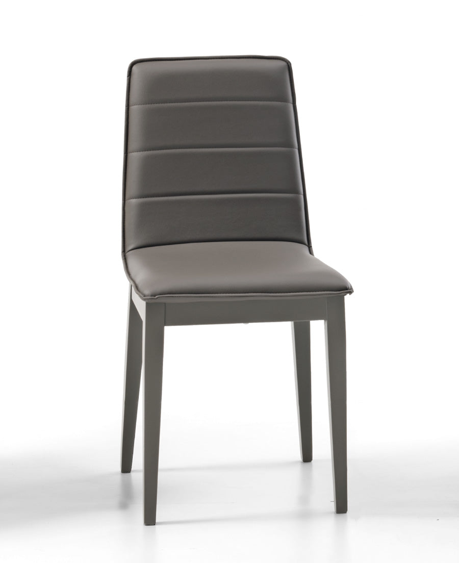 Yanira - Set da 2 Sedia moderna in legno imbottita rivestita in ecopelle cm 42x43x89h - vari colori