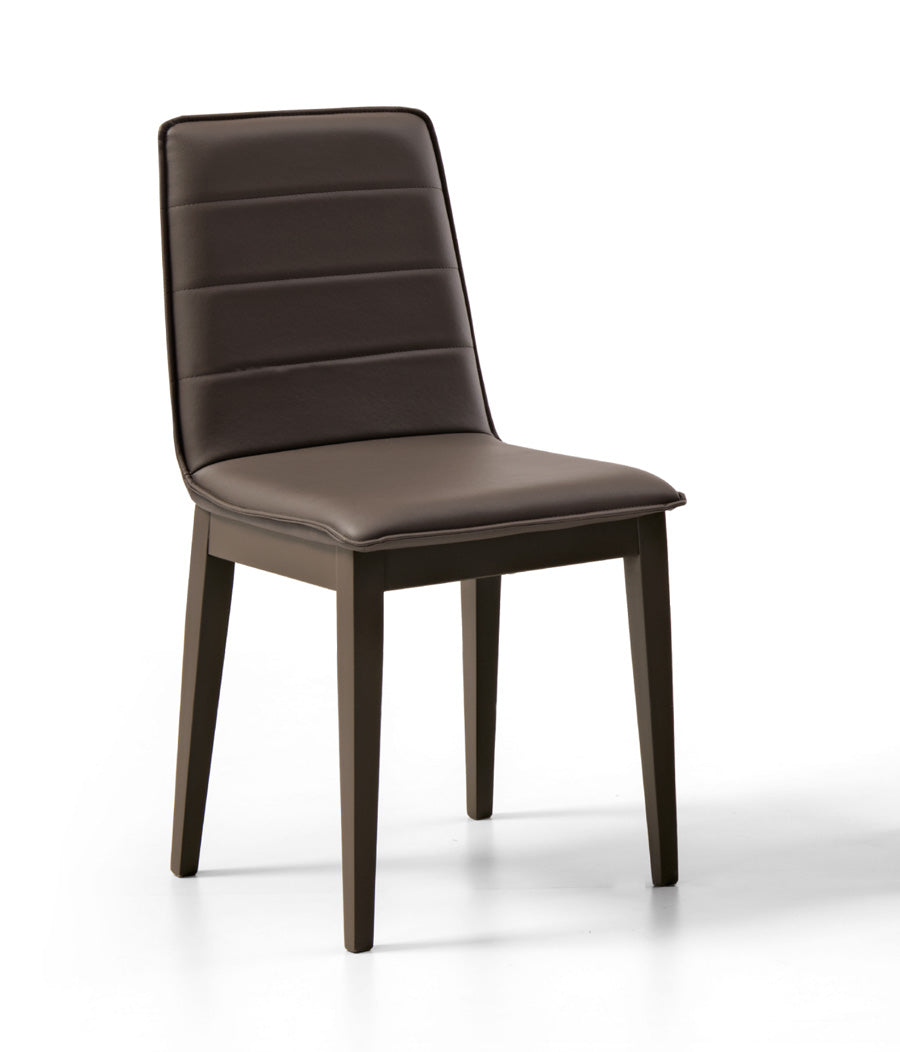 Yanira - Set da 2 Sedia moderna in legno imbottita rivestita in ecopelle cm 42x43x89h - vari colori - immagine 2