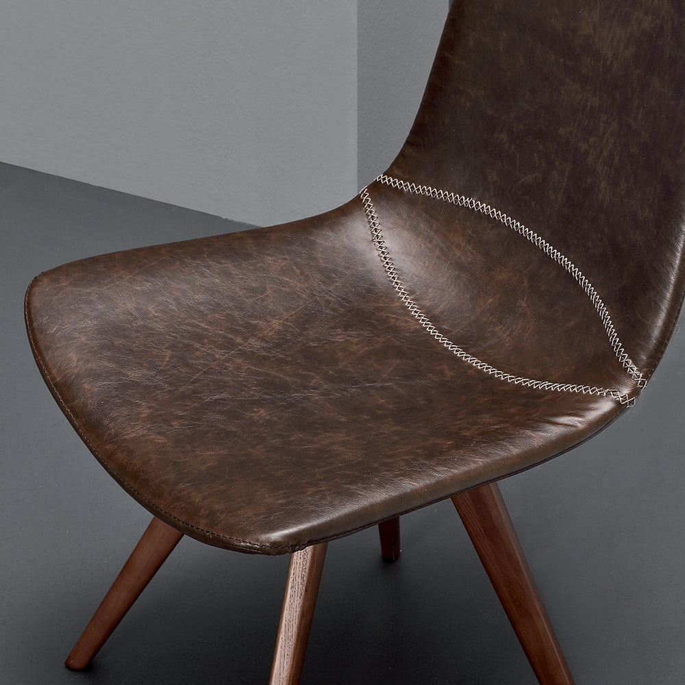 Baseball - Set da 4 Sedia stile vintage in ecopelle e legno massello cm 49x61x88h - immagine 2