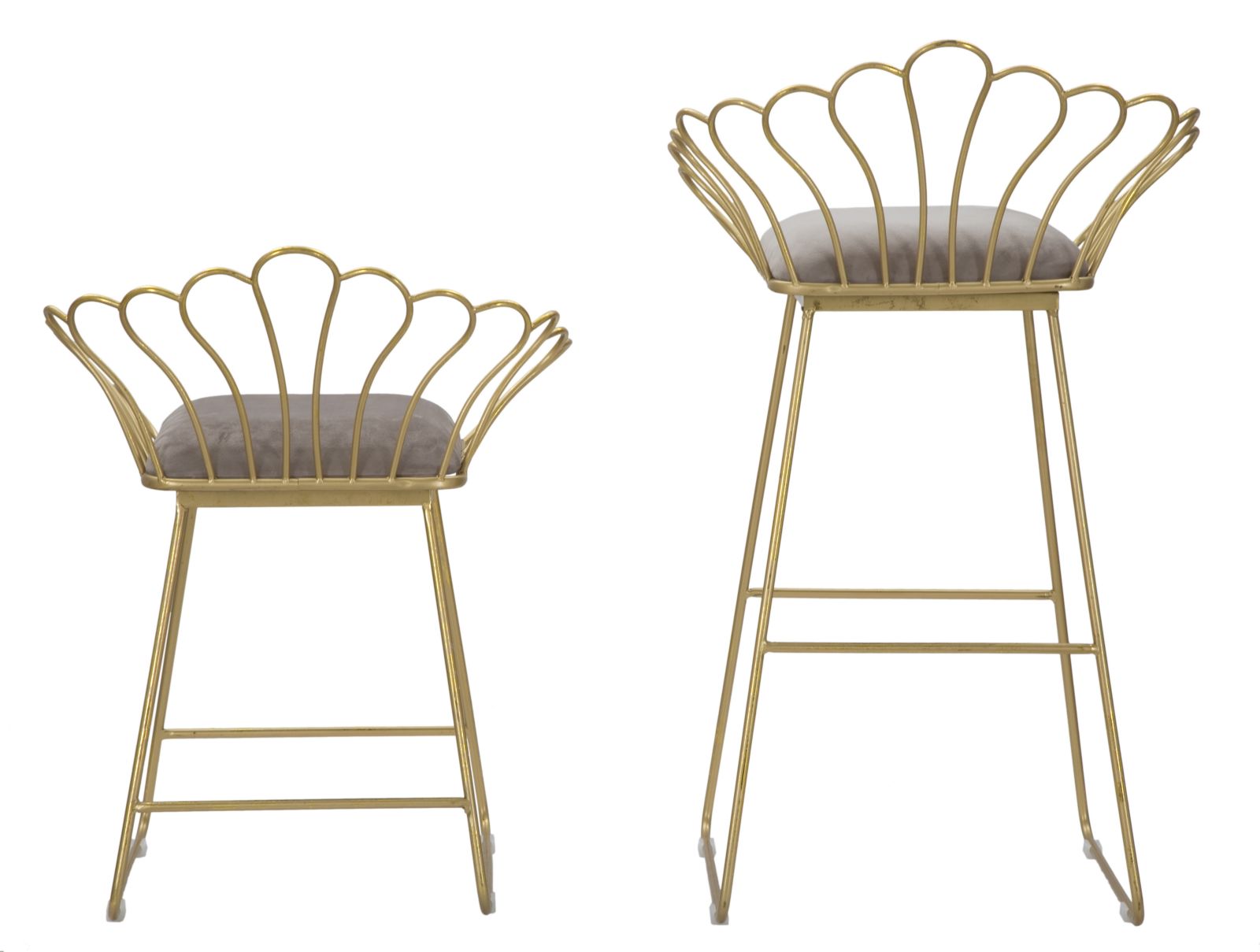 Set da 2 sgabello moderno in metallo colore oro modello fiore - vari colori - immagine 2